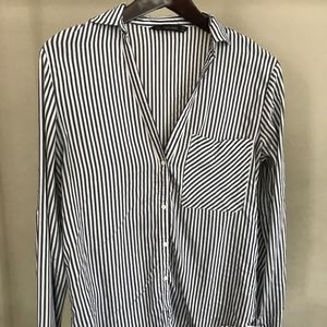 Zara Navy/White Button Down